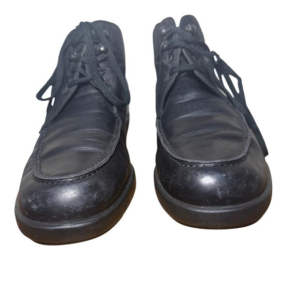 Prada Milano Black Leather Ankle Boots Made in Italy Size 38 - Picture 5 of 8